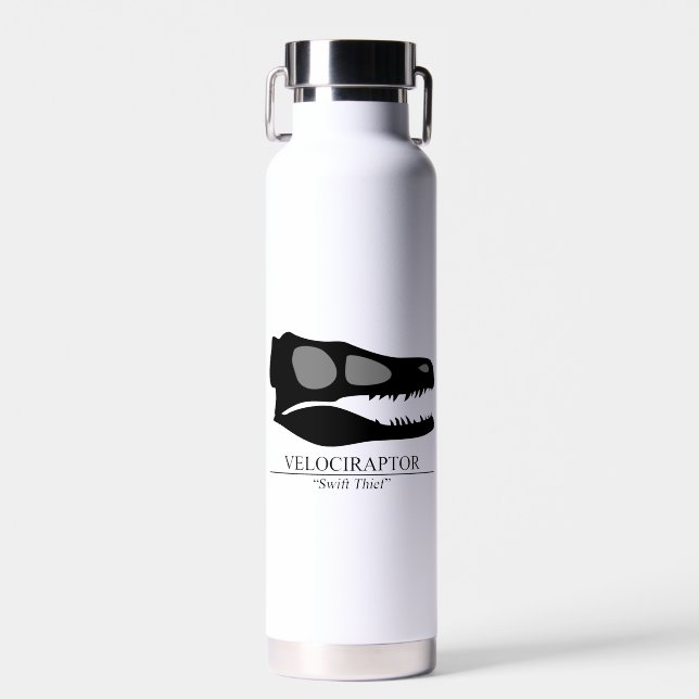 Velociraptor Skull Water Bottle (Front)