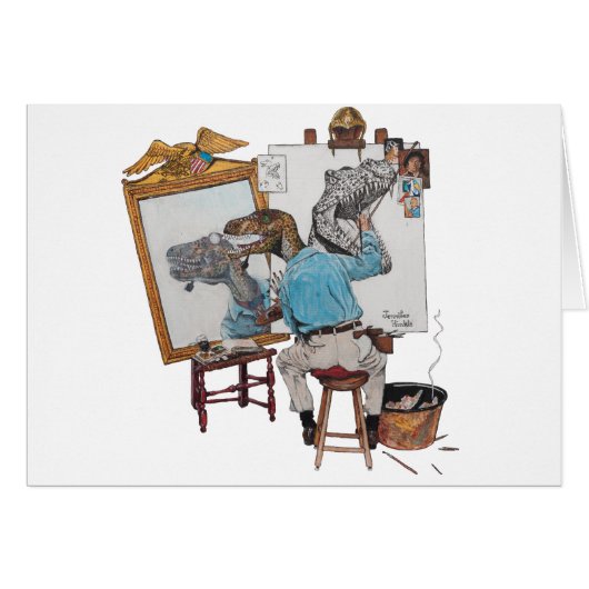 Velociraptor Triple Self Portrait Cards (Front Horizontal)