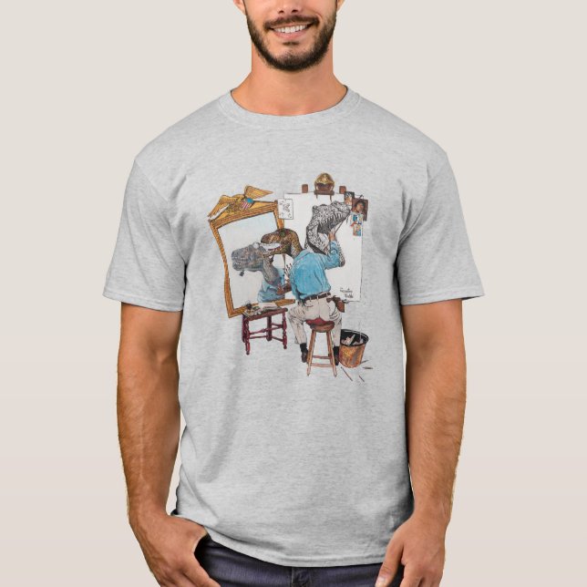 Velociraptor Triple Self Portrait T-Shirt (Front)