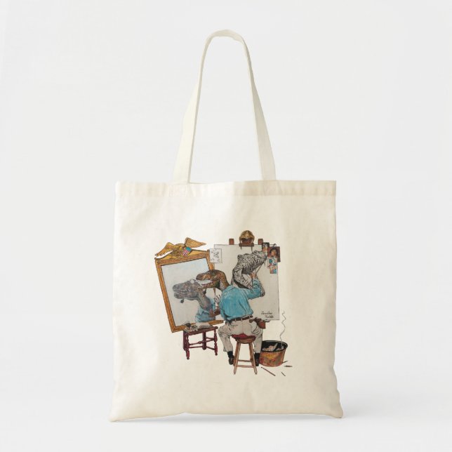 Velociraptor Triple Self Portrait Tote Bag (Front)