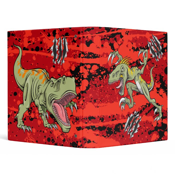 Velociraptor vs Tyrannosaurus Rex Dinosaur  Binder