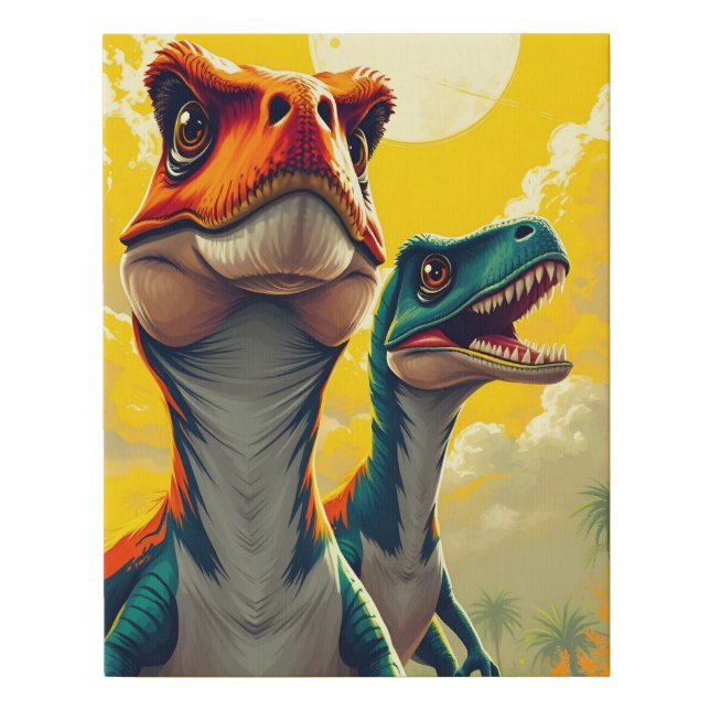 Velociraptors Faux Canvas Print (Front)