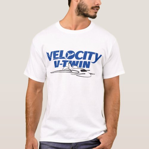 Velocity Aircraft Twin Logo _ black_blue T_Shirt