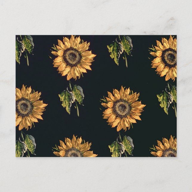 Velours au Sabre silk decoration of Sunflowers Postcard (Front)