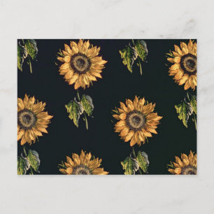 Velours au Sabre silk decoration of Sunflowers Postcard
