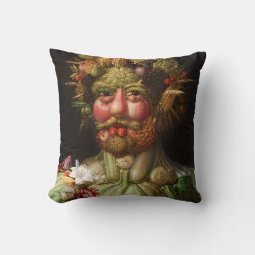 Velrtumnus by Giuseppe Arcimboldo _ Man of Fruit Throw Pillow