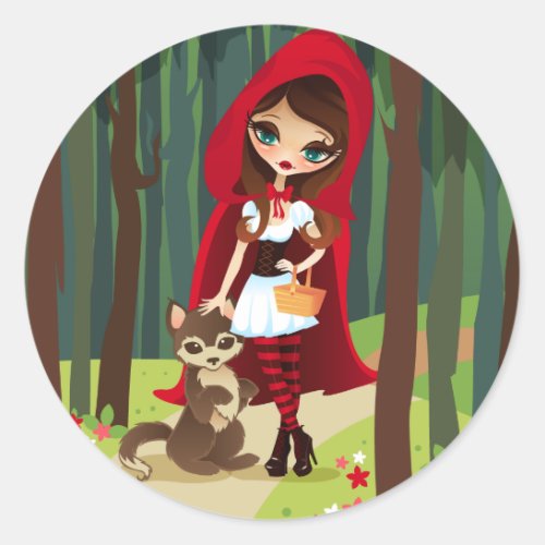 Velusa Red Riding Hood Classic Round Sticker