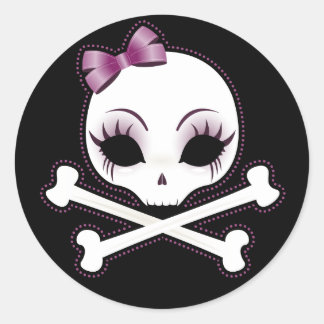 VelusaSkullie Classic Round Sticker