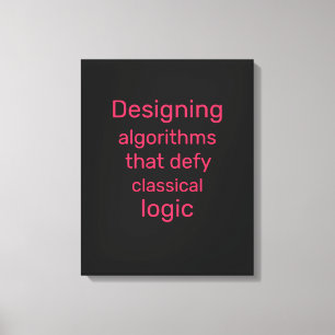Velvet Black Neon Red Rubik Quantum  Canvas Print