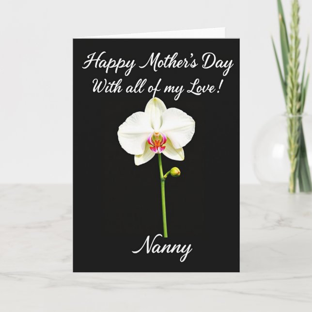 Velvet Black Orchid Mothers Day Card (Front)