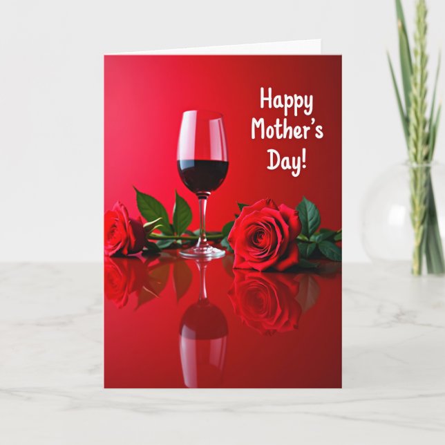 Velvet Bloom Red Floral Card (Front)