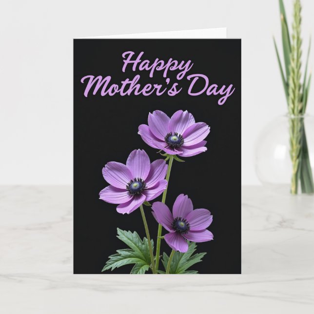 Velvet Blossom Purple Floral Card (Front)