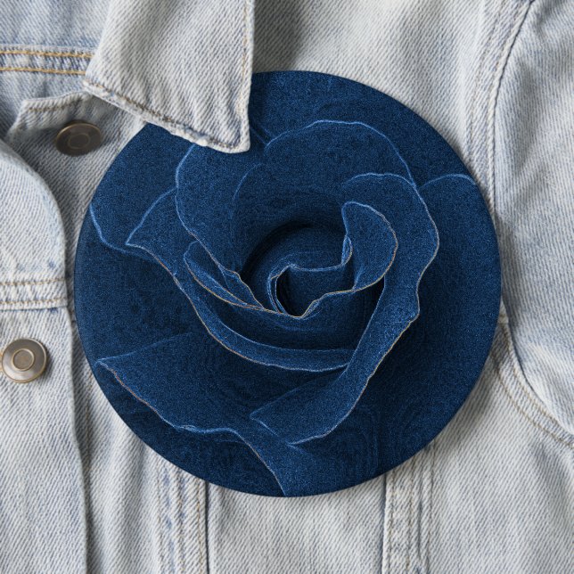 Velvet blue rose button (In Situ)