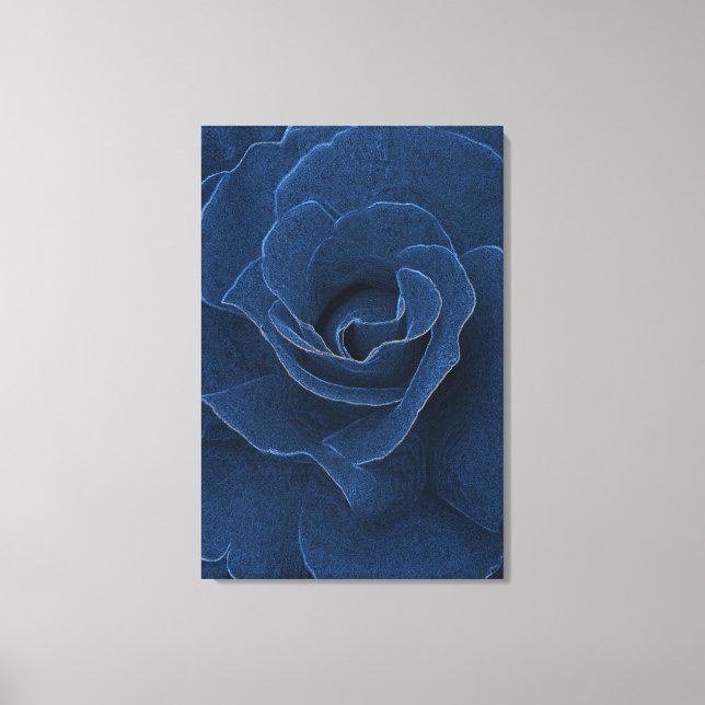 Velvet blue rose canvas print (Front)