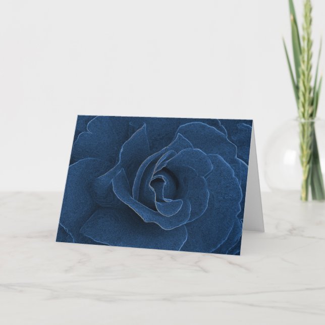 Velvet blue rose card (Front)