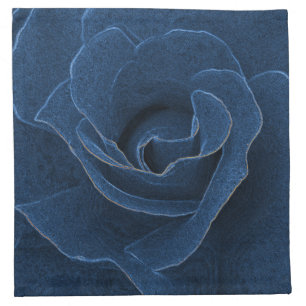 Velvet blue rose cloth napkin