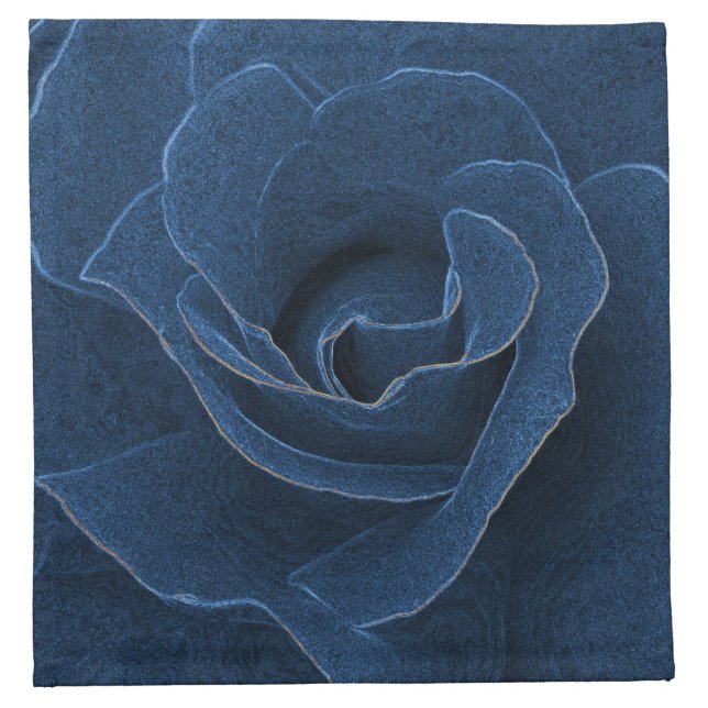 Velvet blue rose cloth napkin (Front)