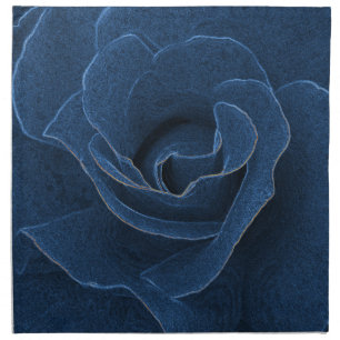 Velvet blue rose cloth napkin