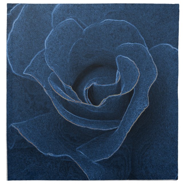 Velvet blue rose cloth napkin (Front)