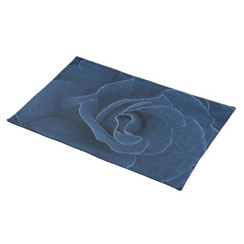 Velvet blue rose cloth placemat