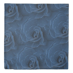 Velvet blue rose duvet cover