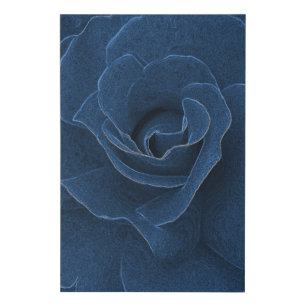 Velvet blue rose faux canvas print