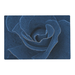 Velvet blue rose placemat