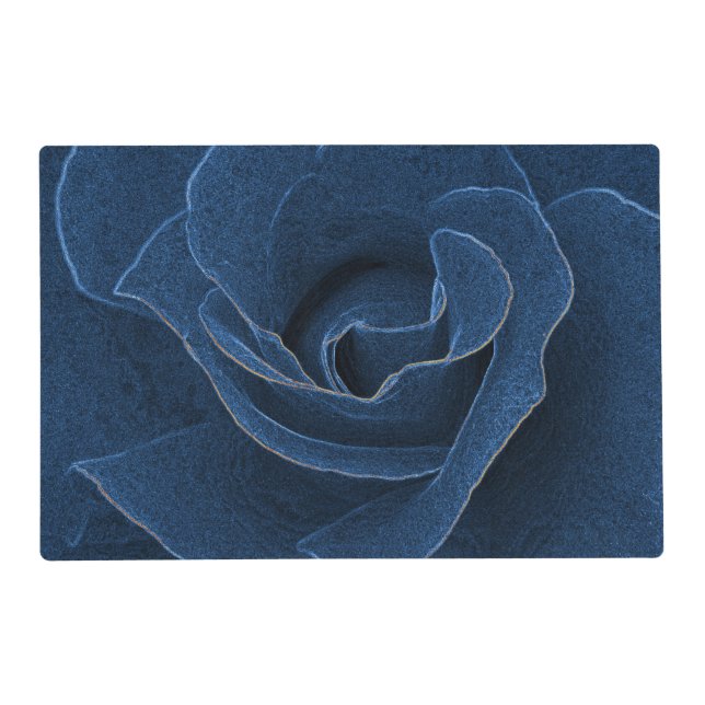 Velvet blue rose placemat (Front)