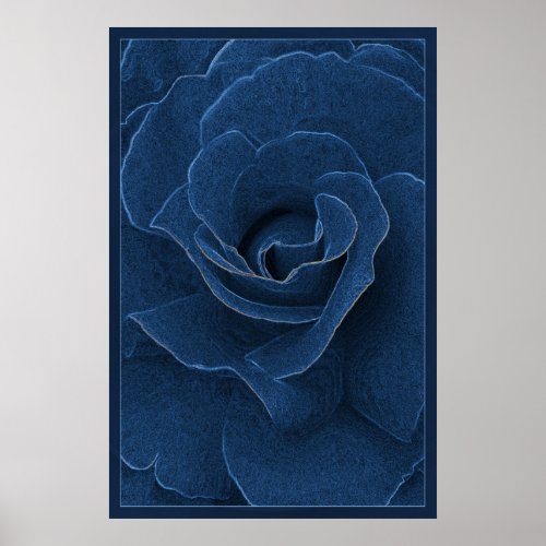 Velvet blue rose poster