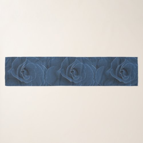 Velvet blue rose scarf