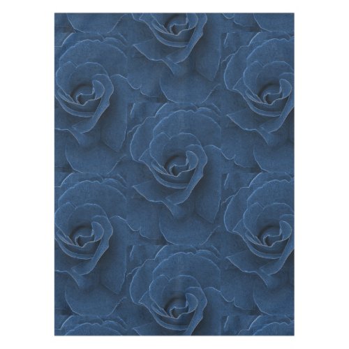 Velvet blue rose tablecloth