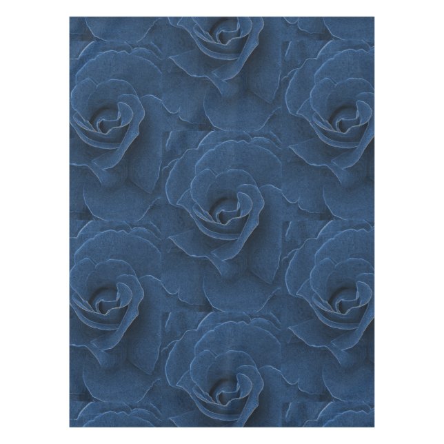 Velvet blue rose tablecloth (Front)