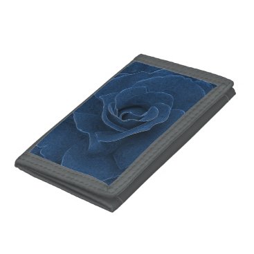 Velvet blue rose trifold wallet
