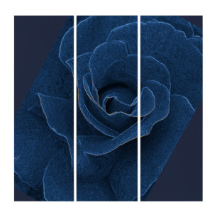 Velvet blue rose triptych