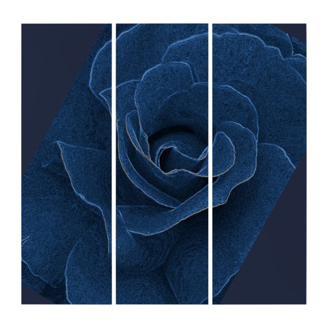 Velvet blue rose triptych (Front)
