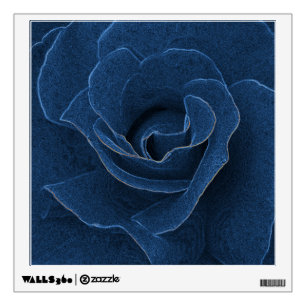 Velvet blue rose wall decal
