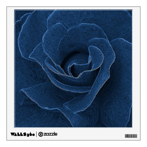 Velvet blue rose wall decal