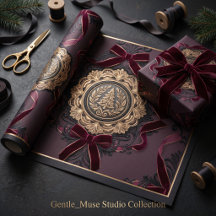 Velvet Bow & Gold Filigree Christmas Tree