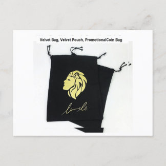 Velvet Coin Bag, Velvet Pouch, Logo Print Bags Postcard