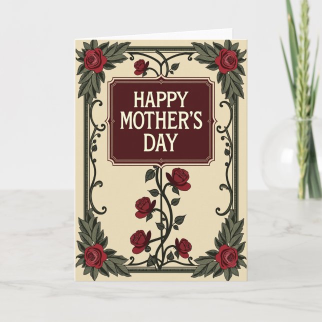 Velvet Crimson Roses Card (Front)