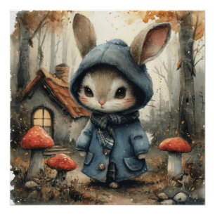 Velvet Ears: A Bit of Whimsy Bunny Poster