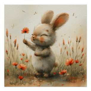Velvet Ears Euphoria: A Bit of Whimsy Bunny Poster