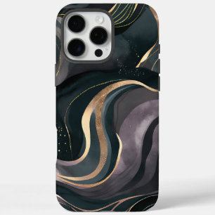 Velvet Eclipse Dark Marble Gold Flow iPhone 16 Pro Max Case