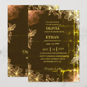 Velvet Emerald Glow Wedding invitation