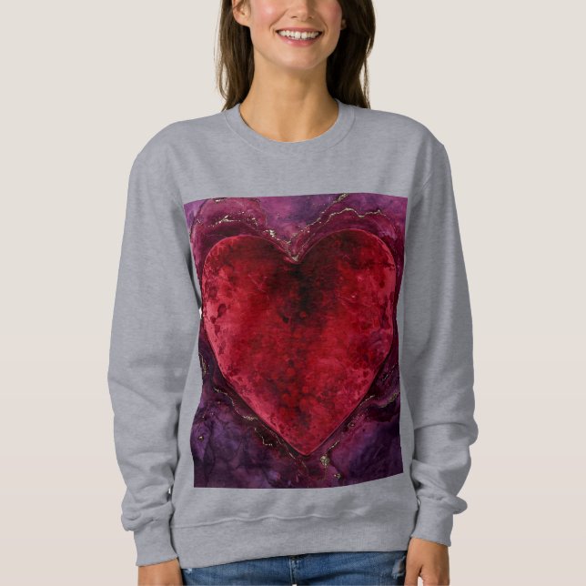 Velvet Emotion – Romantic Love heart  Sweatshirt (Front)