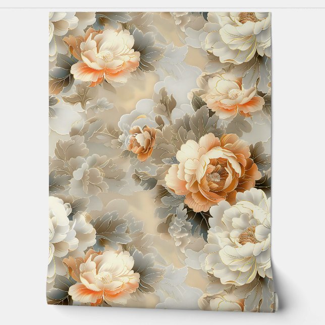 Velvet Fall Whispers Botanical Wallpaper (Unrolling)