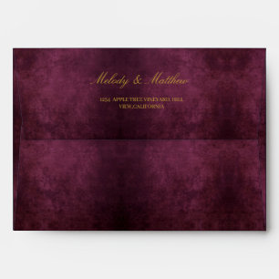 Velvet Faux Texture Print Wedding Envelope