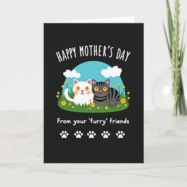 Velvet Feline Mothers Day Card (Front)