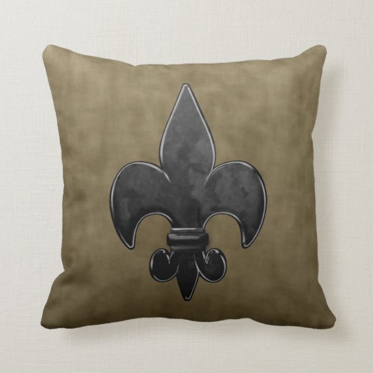 Velvet Fleur De Lis Throw Pillow