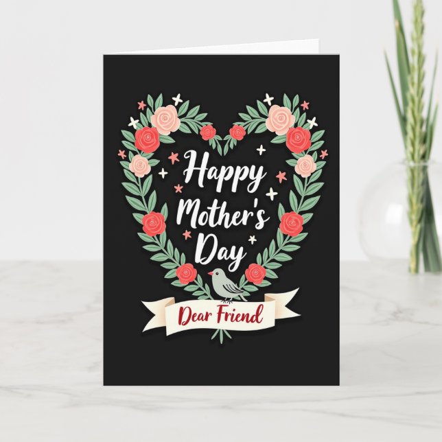 Velvet Floral Heart Card (Front)